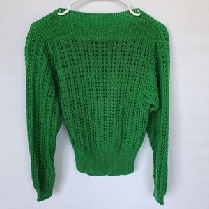 Cute cable knit green sweater
